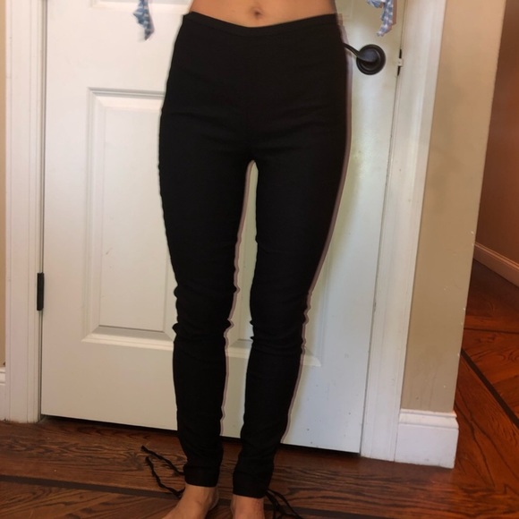 Black Laced Up Pants - Picture 3 of 5